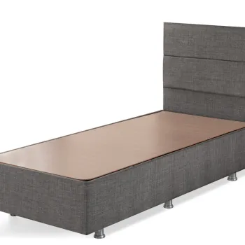 Baza de pat de o persoana si tablie, Niron, Silver, 120x38x200 cm, Cadru: OTEL, Gri imagine