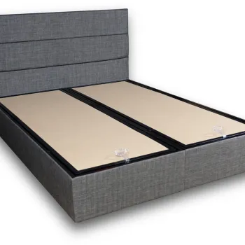 Baza pat dublu si tablie, Niron, Silver, 150x38x200 cm, Cadru: OTEL, Gri imagine