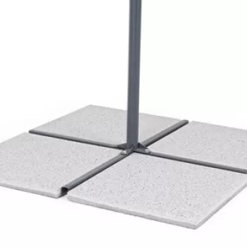 Baza pentru umbrela de gradina 4 piese, Gravel, Bizzotto, 20 kg, ciment mixt, alb imagine