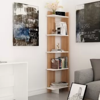 Biblioteca Als, Zena Home, 47x22x170 cm, bej/alb imagine