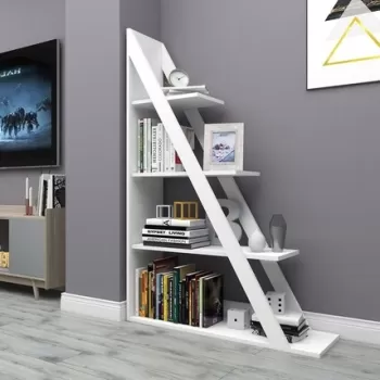 Biblioteca, Arnetti, Arven, 100 x 150 x 29.5 cm, pal melaminat, alb imagine