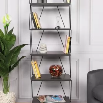 Biblioteca Balaban, Kalune Design, 48x31x165 cm, antracit imagine