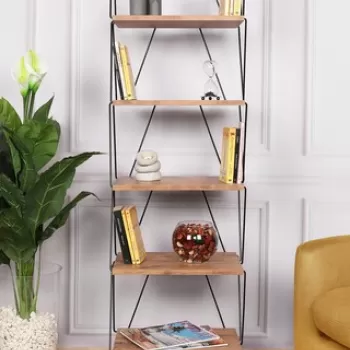 Biblioteca Balaban, Kalune Design, 48x31x165 cm, maro imagine