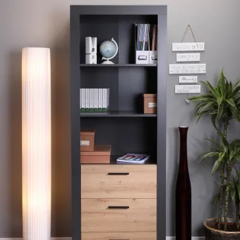 Biblioteca Corbeto, Inter Link, 68.6x41.6x190 cm, lemn, antracit/natur imagine