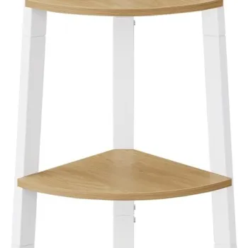 Biblioteca de colt Ladder, Vasagle, 33.4x33.4x125 cm, PAL/otel, alb/natural imagine