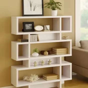 Biblioteca Elza, Decorotika, 90x19.6x130.8 cm, alb imagine