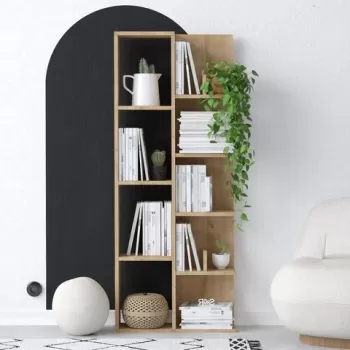 Biblioteca, Emerald, Lily, 60 x 150 x 18 cm, pal melaminat, stejar imagine