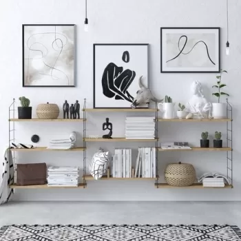 Biblioteca, Emerald, Lungo, 85 x 216 x 20 cm, pal melaminat, stejar imagine