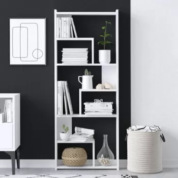 Biblioteca, Emerald, Prins, 60 x 150 x 15 cm, pal melaminat, alb imagine