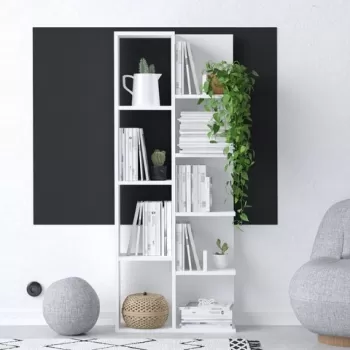 Biblioteca, Emerald, Viva, 60 x 150 x 18 cm, pal melaminat, alb imagine