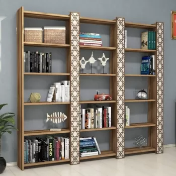 Biblioteca, Hommy Craft, City 3 845HCT3621, 184.6 x 170 x 24.2 cm, pal melaminat, nuc/crem imagine