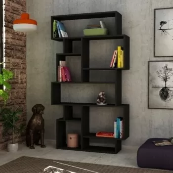 Biblioteca Karmato, Homitis, 96x25.5x168.5 cm, antracit imagine