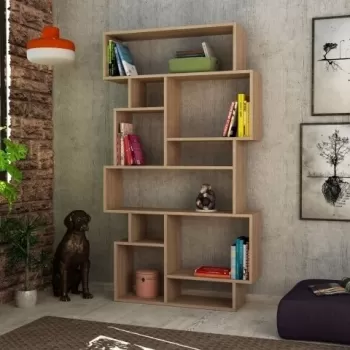 Biblioteca Karmato, Homitis, 96x25.5x168.5 cm, maro deschis imagine