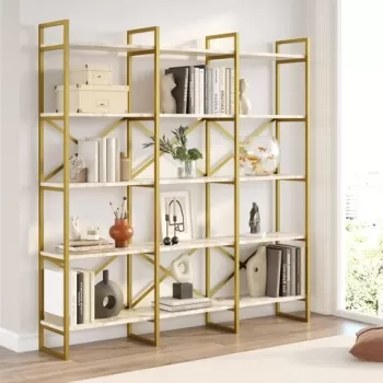 Biblioteca, Locelso, VG6-GE 956LCS1424, 170 x 175 x 30 cm, pal melaminat, ephesus/auriu imagine