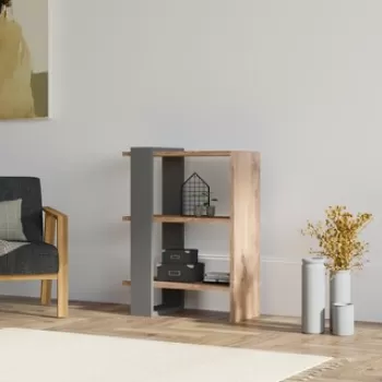 Biblioteca Ova, Puqa Design, 51.8x25x70 cm, antracit/natural imagine