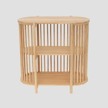 Biblioteca Sensus, Homla, 80x45x80 cm, lemn, natur imagine