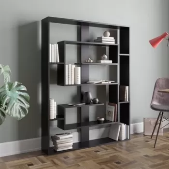 Biblioteca, Zena Home, Esteban 875ZNA3649, 120 x 156 x 22 cm, pal melaminat, negru imagine