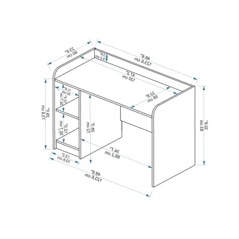 Birou, Arnetti, Luses, 123.6x83x23.6 cm, PAL, Pin Atlantic / Bej imagine