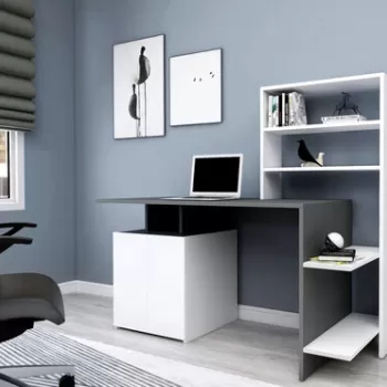 Birou, Arnetti, Melis, PAL, Alb / Antracit imagine