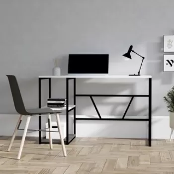 Birou, Asse Home, Caste , 120x74x60 cm, Alb imagine