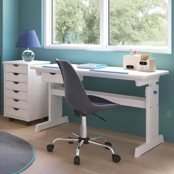 Birou Baru, Inter Link, 109x55x63-96 cm, lemn, alb imagine