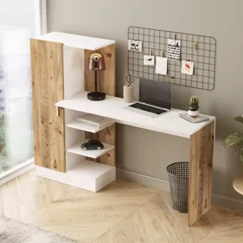 Birou CT2 - AW, Locelso, 152.3x40x120 cm, PAL, natural/alb imagine