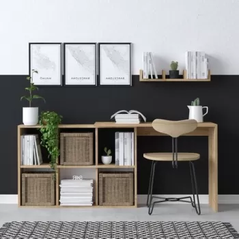 Birou, Emerald, Blake, 74 x 145 x 45 cm, pal melaminat, stejar imagine