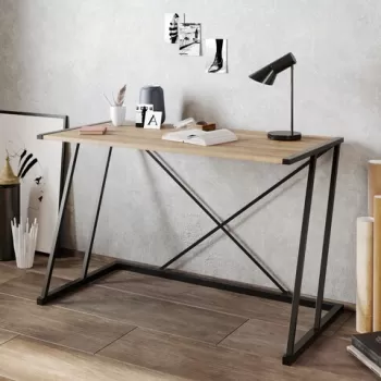 Birou, Hadley, Anemon, 120x75x60 cm, Nuc / Negru imagine