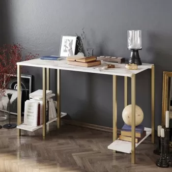 Birou, Hadley, Reader, 125x73.8x60 cm, Aur alb imagine