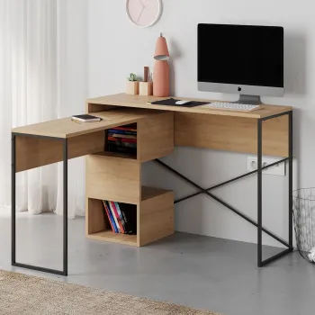 Birou, Hanah Home, Badau, 110x77x102.5 cm, Maro imagine