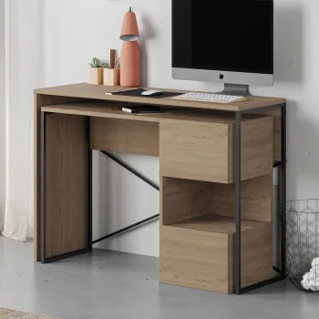 Birou, Hanah Home, Badau, 110x77x102.5 cm, Stejar imagine