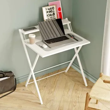 Birou, Hanah Home, Bodo, 76x84x50 cm, PAL, Alb imagine