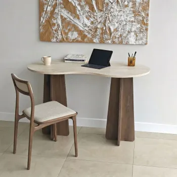 Birou, Hanah Home, Infini, 120x75x60 cm, PAL MELAMINAT, Travertin / Nuc imagine