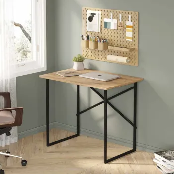 Birou, Hanah Home, Modena, 90x76x60 cm, PAL, Natural imagine