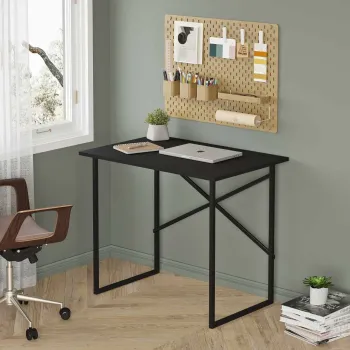 Birou, Hanah Home, Modena, 90x76x60 cm, PAL, Negru imagine