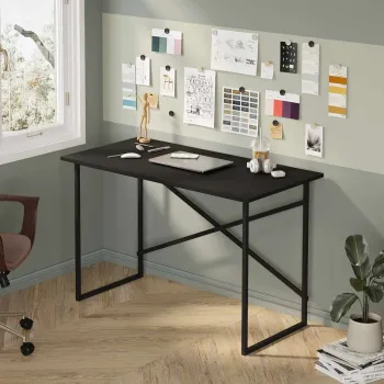 Birou, Hanah Home, Odesa, 120x76x60 cm, PAL, Negru imagine