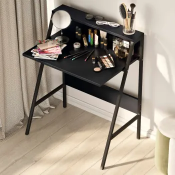 Birou, Hanah Home, Piano, 74x92x48 cm, PAL, Negru imagine