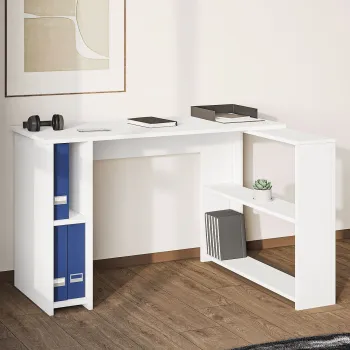 Birou, Hanah Home, Razy, 120x75x90 cm, PAL, Alb imagine
