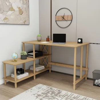 Birou, Hanah Home, Tavalo, 125x75x65 cm, Stejar imagine