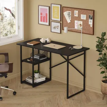Birou, Hanah Home, Vienna, 120x76x60 cm, PAL, Negru imagine