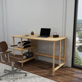 Birou, Hanah Home, Vivace, 125x75x65 cm, Stejar imagine