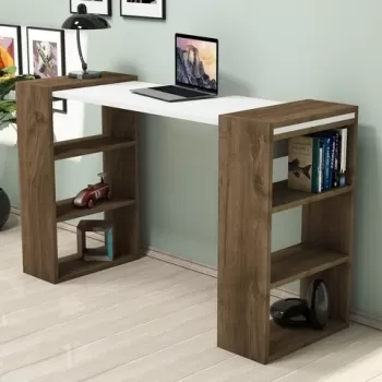 Birou Handy, Puqa Design, 75x43.6x124 cm, alb/maro imagine