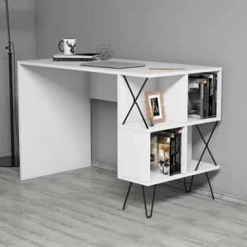 Birou, Hommy Craft, Extra, 120x78.8x60 cm, Alb negru imagine