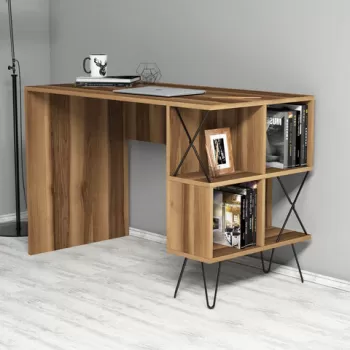 Birou, Hommy Craft, Extra, 120x78.8x60 cm, Nuc / Negru imagine