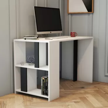 Birou, Hommy Craft, Lima, 120x75.4x60 cm, Alb / Antracit imagine