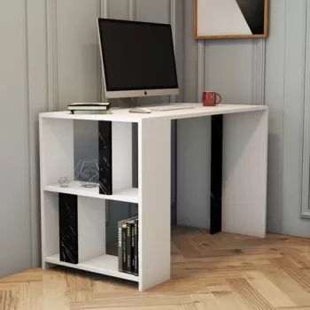 Birou, Hommy Craft, Lima, 120x75.4x60 cm, Alb negru imagine