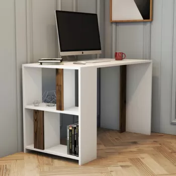 Birou, Hommy Craft, Lima, 120x75.4x60 cm, Alb / Nuc imagine