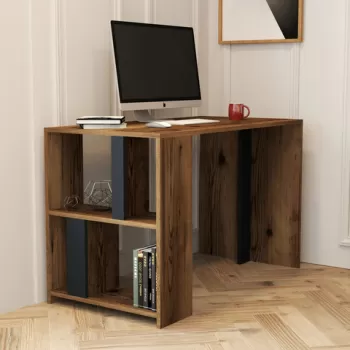 Birou, Hommy Craft, Lima, 120x75.4x60 cm, Nuc / Antracit imagine