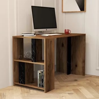 Birou, Hommy Craft, Lima, 120x75.4x60 cm, Nuc / Negru imagine