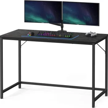 Birou Industrial, Vasagle, 120 x 60 x 75 cm, PAL/otel, negru imagine